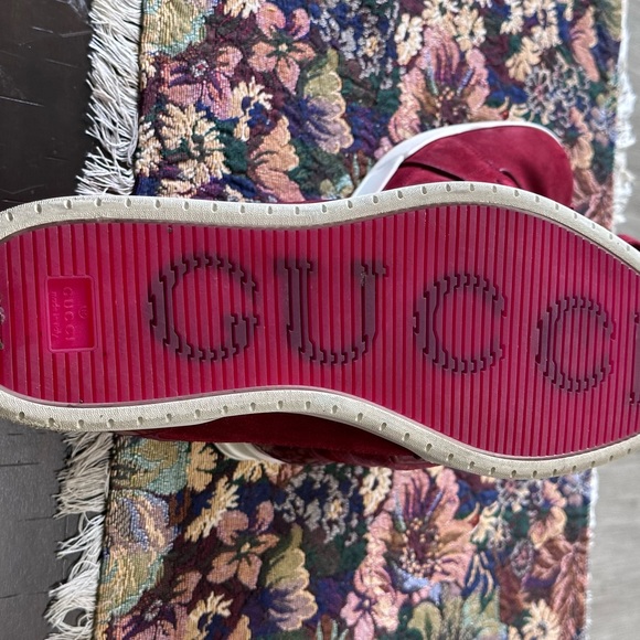 Gucci GG Hightop Red Suede Leather Men’s Fashion Sneakers Size 13 C - Picture 13 of 13